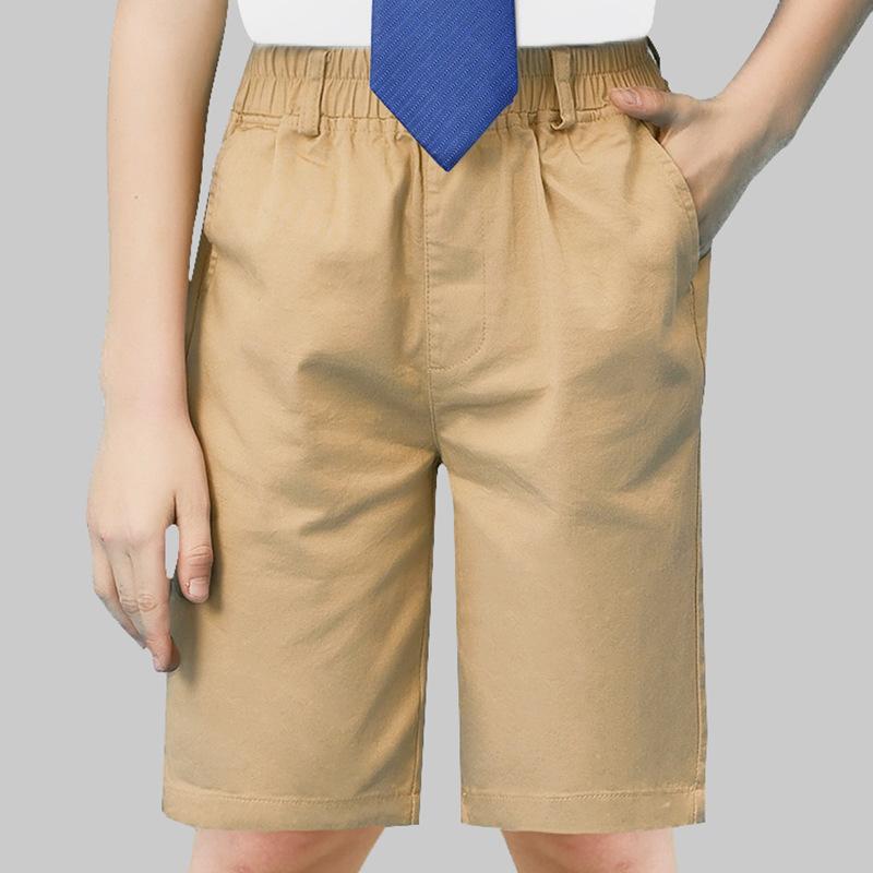 子供服 パンツ 短パン キッズ 男女兼用 夏用 薄手 ストレッチ コットン カーキ ネイビー スクール 制服 ハーフパンツ