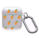 Airpods pro 第三 ケース PC にんじん キャロット シンプル クリア 透明 総柄 韓国 エアーポッズ プロ カバー レディース イヤホンケース カ...