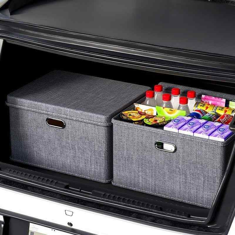 収納ボックス レディース メンズ 車載 トランク 大容量 布製 折りたたみ 整理箱 綿麻 おしゃれ 50L 60L グレー ベージュ