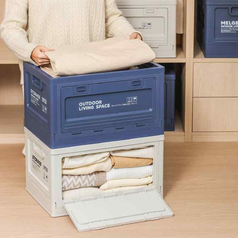 収納ケース 折りたたみ式 衣類収納ボックス 車載 整理棚 多機能 大容量 プラスチック製 ふた付き 防塵 防湿