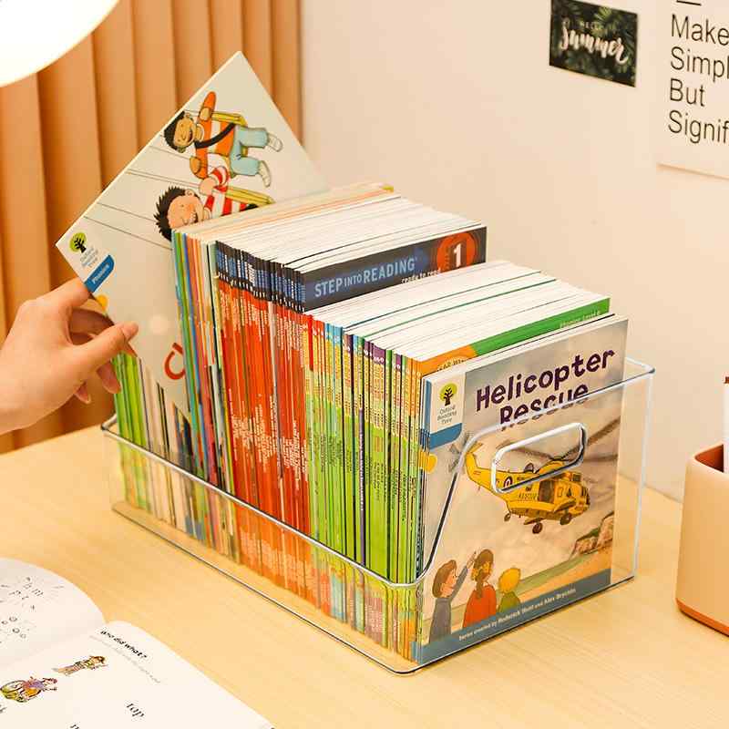 収納ケース ボックス 学生 絵本 おもちゃ 雑貨 整理 透明 プラスチック製 卓上 小物入れ 大容量