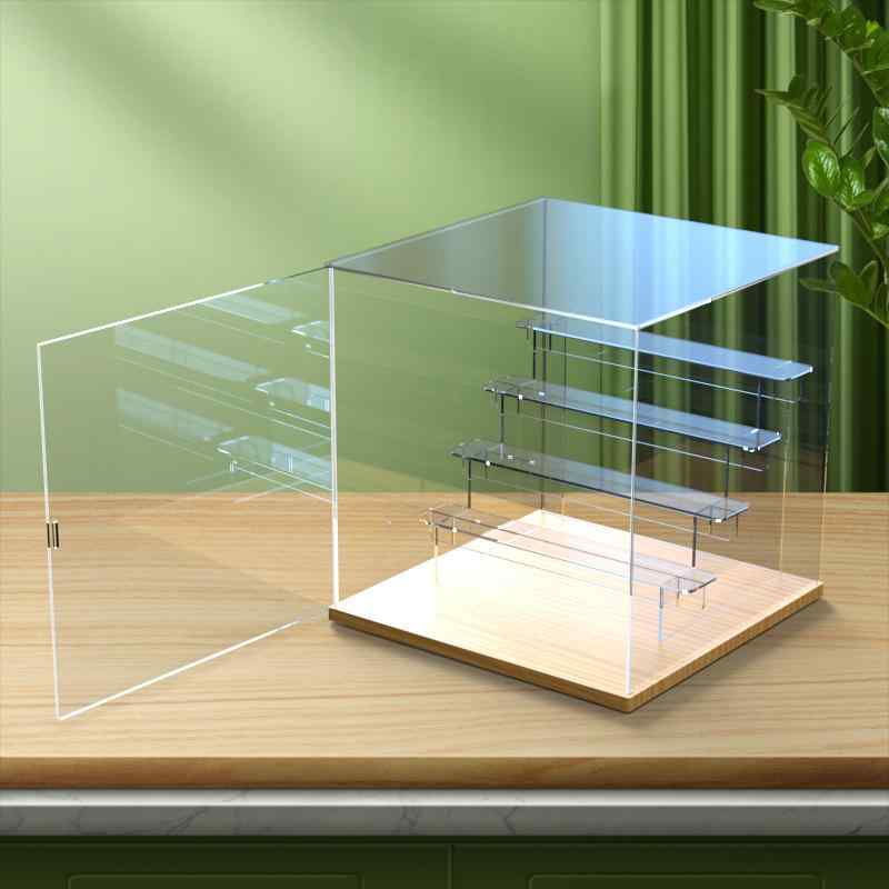 収納ケース レディース メンズ 木製 フィギュア コレクションケース アクリル 透明 ディスプレイ 2段 3段 4段 5段