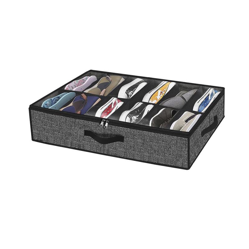 収納ボックス シューズボックス ベッド下収納 靴収納 折りたたみ式 不織布 透明 持ち運び可能 防塵 ス..