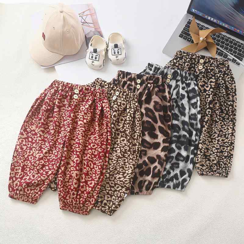 子供服 パンツ 薄手 男女兼用 カジュアルパンツ 九分丈 ズボン ポリエステル 無地 ヒョウ柄 接触冷感 90cm 100cm 110cm 120cm 130cm 140cm 150cm