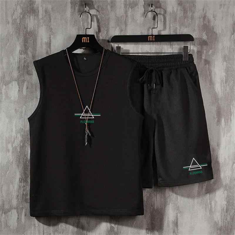 メンズ スポーツウェア 上下セット Tシャツ ショートパンツ ノースリーブ トレーニング ウェア 男性用 運動着 部屋着 ポリエステル 吸..