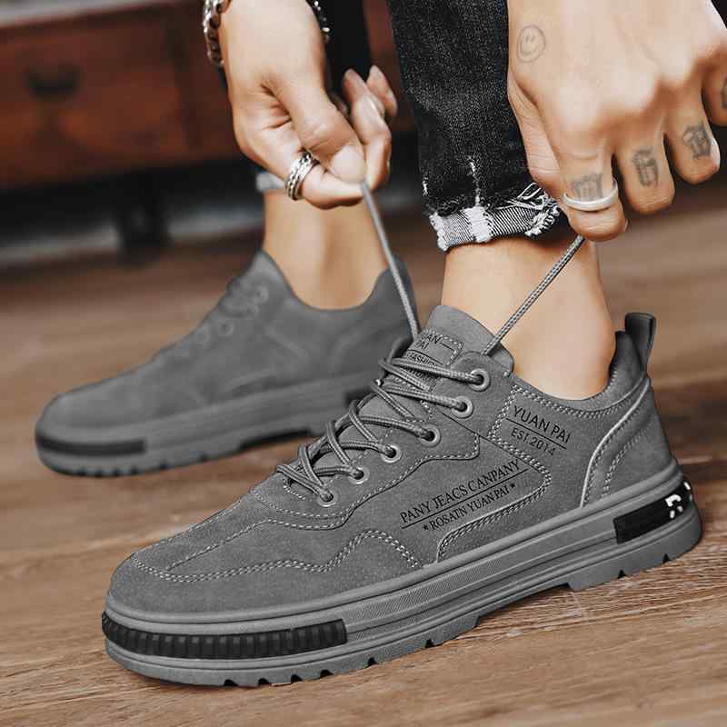 靴 メンズ 厚底 ワークシューズ 運動靴 作業靴 現場用 スニーカー 男性用 紳士靴 PU レザー 黒 ブラッ..