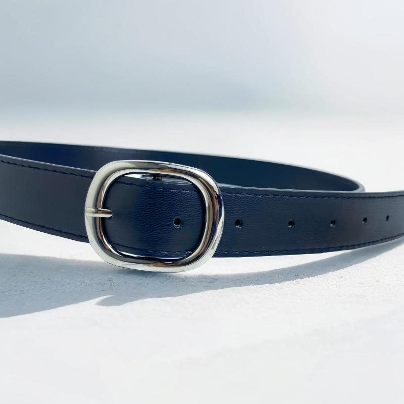 ベルト レディース 女性用 PUレザー 合金バックル スクエアバックル ラウンドバックル 細め 黒 ブラック 白 オフホワイト 茶 ブラウン デニム パンツ スカート ワンピース ビジネス 普段使い おしゃれ