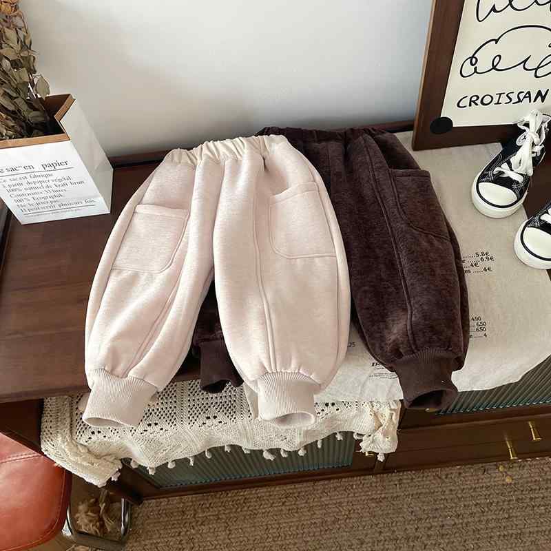 子供用パンツ 秋冬 裏起毛 暖か レトロ カジュアル ロングパンツ 80cm 90cm 100cm 110cm 120cm 130cm