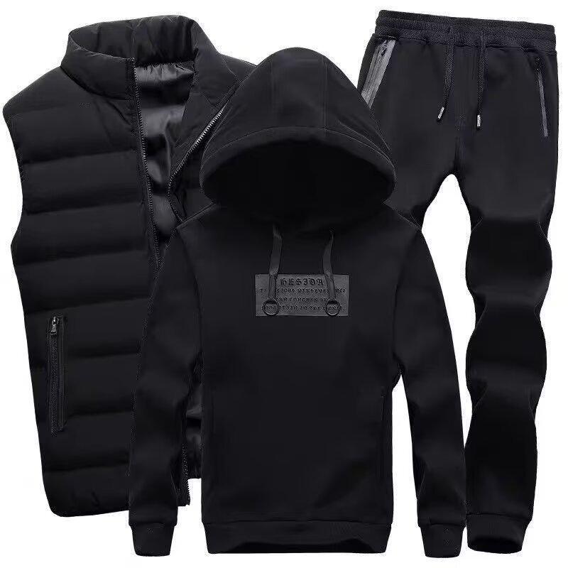 メンズ 秋冬 スウェット セットアップ 裏起毛 ジャージ 上下セット スポーツウェア 男性用 普段着 部屋着 ブラック