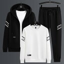 メンズ ジャージ セットアップ 長袖 スウェット 上下セット 大きいサイズ 部屋着 ルームウェア スポーツウェア カジュアル トレーニングウェア 春秋 ブラック...