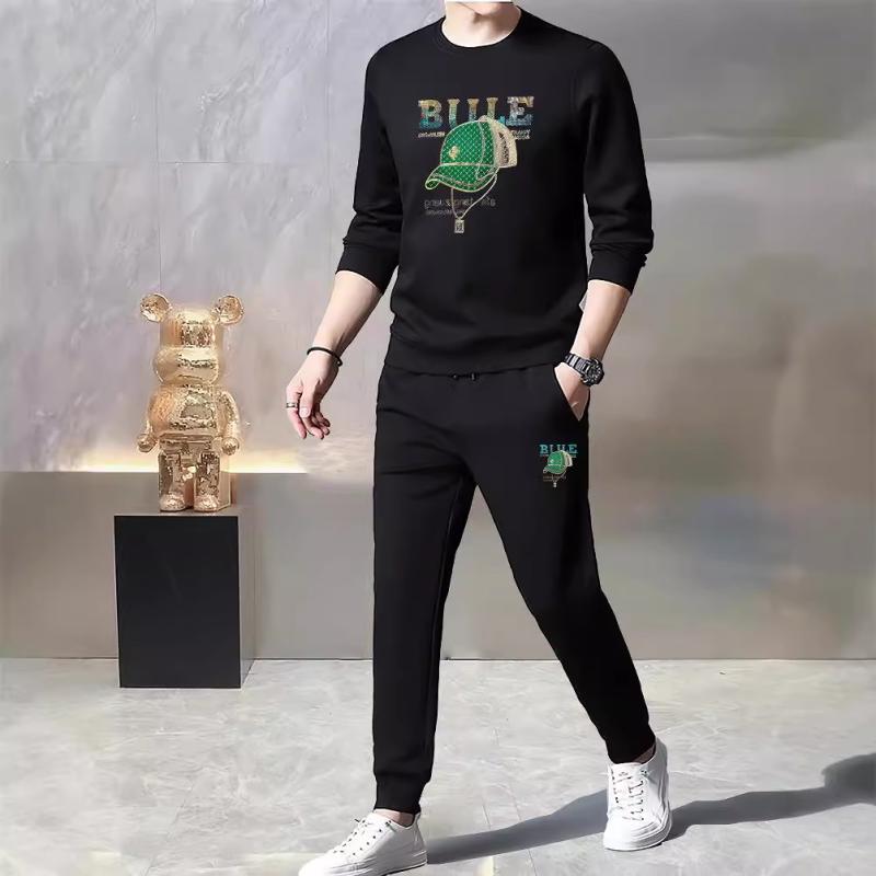 スウェット メンズ 上下セット 長袖 トレーナー パンツ コットン混紡 カジュアル スポーティ 普段使い 部屋着 ブラック ホワイト系 秋冬
