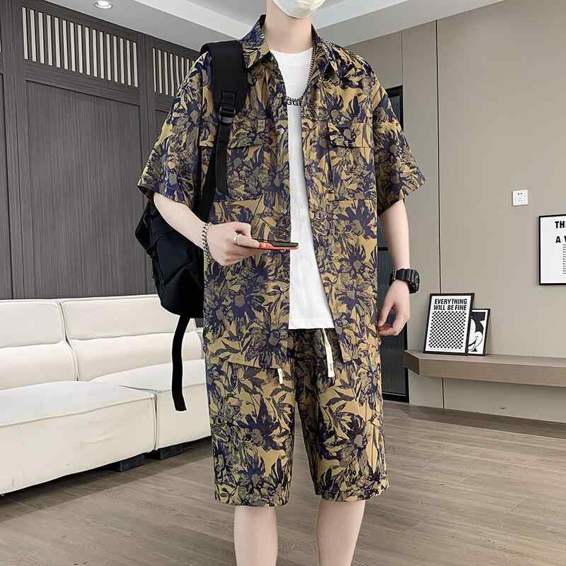 シャツ メンズ 半袖シャツ ショートパンツ セットアップ 涼しい カジュアル 男性用 トップス ファッション 部屋着 リラックスウェア