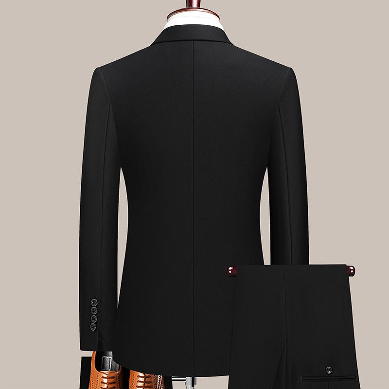スーツ メンズ スリムフィット ビジネス フォーマル 結婚式 男性用 セットアップ ダブルブレスト 2ボタン ブラック