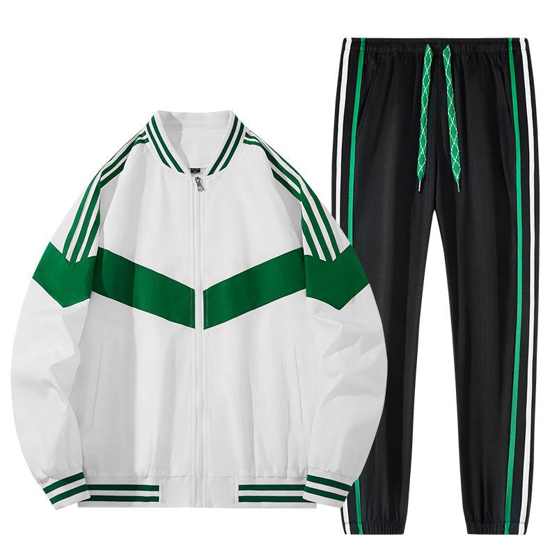 メンズ スウェット セットアップ パーカー & パンツ 上下セット ファッション カジュアル スポーティ 秋物 ポリエステル ホワイト ブラック グリーン