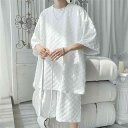 メンズ カジュアル セットアップ 半袖 Tシャツ ショートパンツ ポリエステル 部屋着 ルームウェア スポーティ 春夏