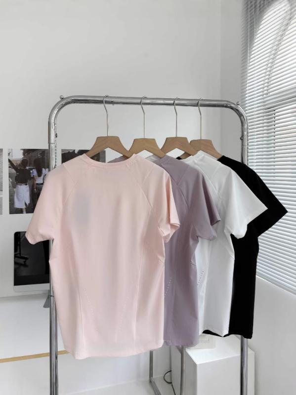 Tシャツ レディース 速乾 半袖 接触冷感 Tシャツ カットソー ラウンドネック アスレジャー スポーツMIX スタイル 普段使い ブラック ホワイト パープル ピンク系