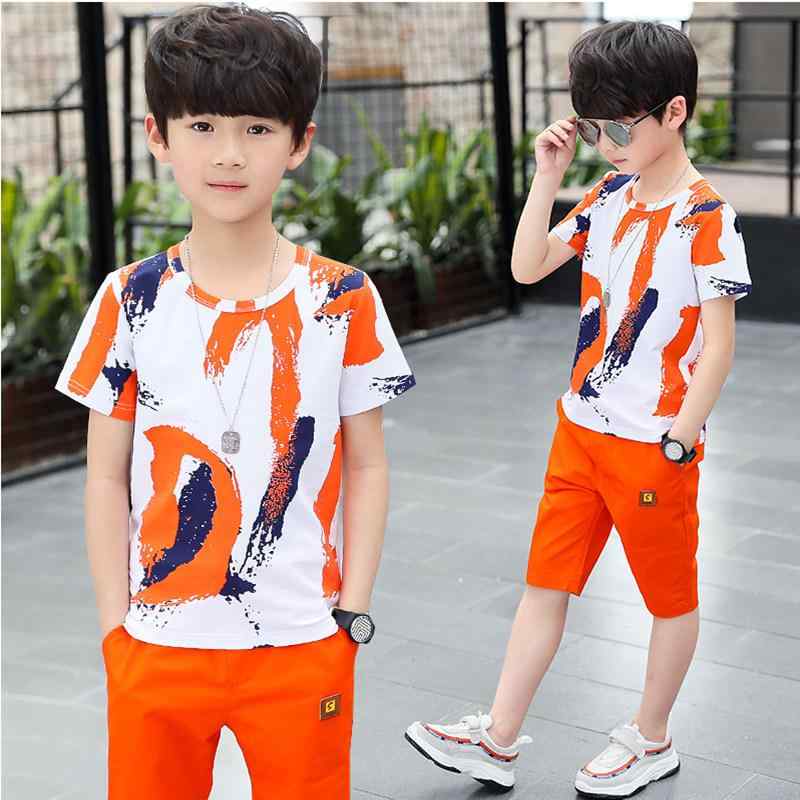 子供用セットアップ キッズ 男の子 半袖 短パン 上下 2点 セット 夏 スポーツ ウェア 110cm 120cm 130cm 140cm 150cm 160cm 綿100%