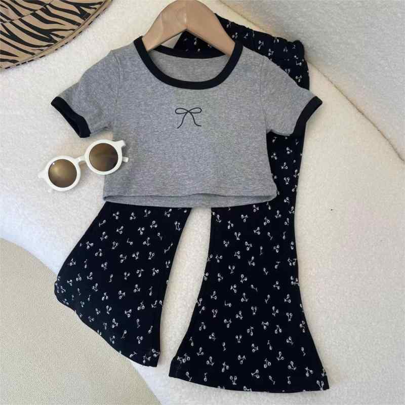 子供服 パンツ セットアップ 半袖Tシャツ ＆ 長ズボン 韓国風 かわいい ガールズ ベビー服 100 110 120 130 140cm