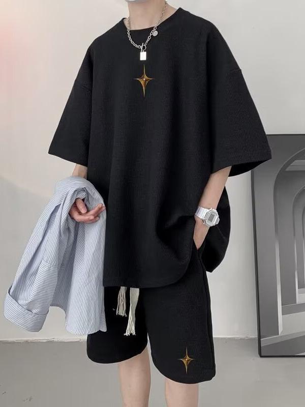 メンズ スポーツウェア セットアップ 半袖 Tシャツ ショートパンツ 上下セット ポリエステル 普段使い 部屋着 ルームウェア 接触冷感 吸湿速乾 伸縮性 グレー ブラック ホワイト