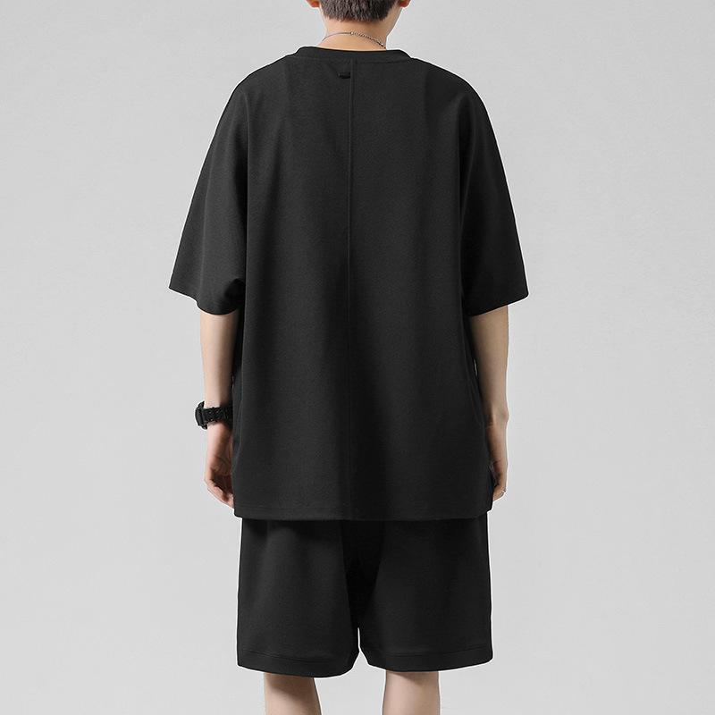 Tシャツ メンズ セットアップ 薄手 半袖 ハーフパンツ スポーツウェア ルームウェア 部屋着 吸湿速乾 接触冷感 ポリエステル ホワイト ブラック グレー ブルー