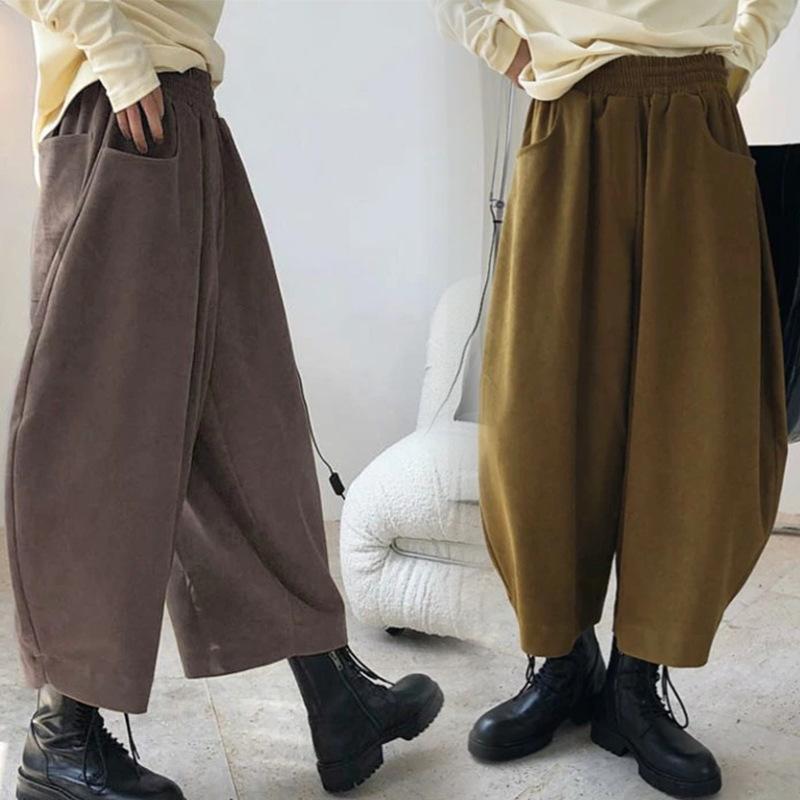 パンツ レディース 春秋物 高見え感 日韓スタイル ゆったり 9分丈 テーパードパンツ キャロットパンツ ウエストゴム 普段使い 外出着 部屋着 S M L XL 杏色 黄色 カーキ ネイビー ブラック