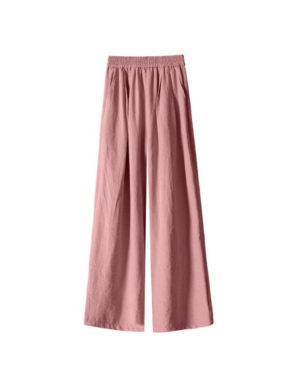 パンツ レディース 接触冷感 速乾 高腰 ワイドレッグパンツ ストレート ポリエステル ゆったり カジュアル 薄手 長ズボン S M L XL ピンク系 黒 カーキ色 ブルー