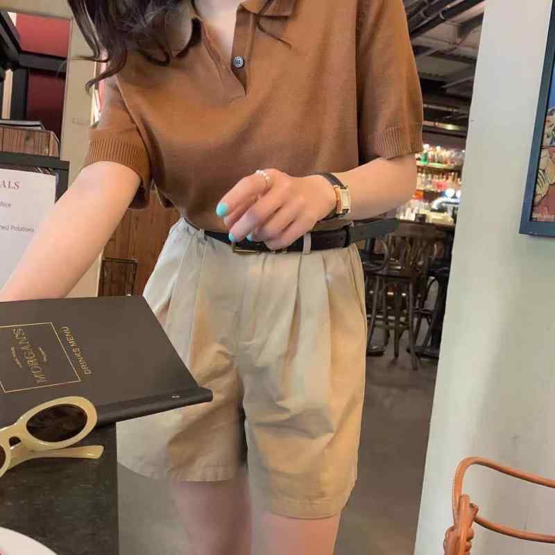 ハーフパンツ レディース コットン ゆったり ショートパンツ ウエストゴム カジュアル 春夏 黒 白 ネイビー ベージュ