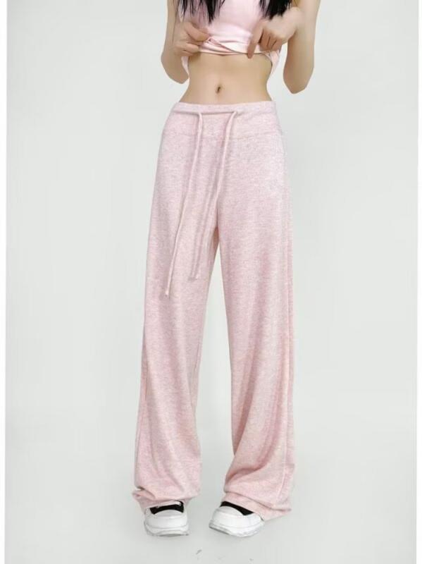 パンツ レディース ズボン リラックス ワイドレッグ ストレート 高見え 高身長 カジュアル 春夏 快適 ゆったり 普段使い S M L 浅ブルー 杏色 浅ピンク ダークグレー ホワイトグレー ブラック 浅グリーン 浅パープル