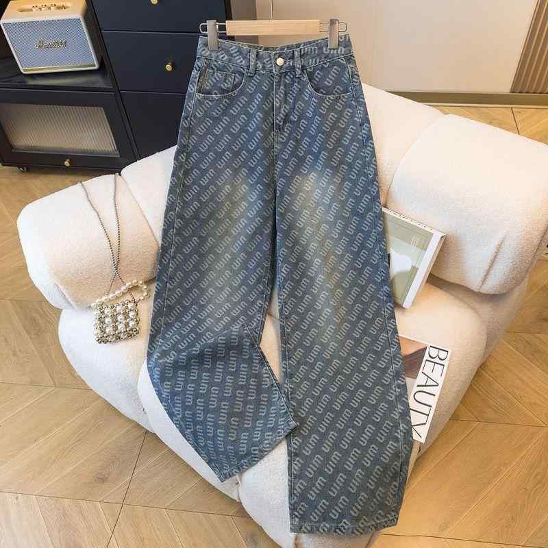 デニム レディース ジーンズ 高見え ワイドレッグ ストレート 秋 高身長 ゆったり ハイウエスト デニムパンツ ジーパン ボトムス パン..