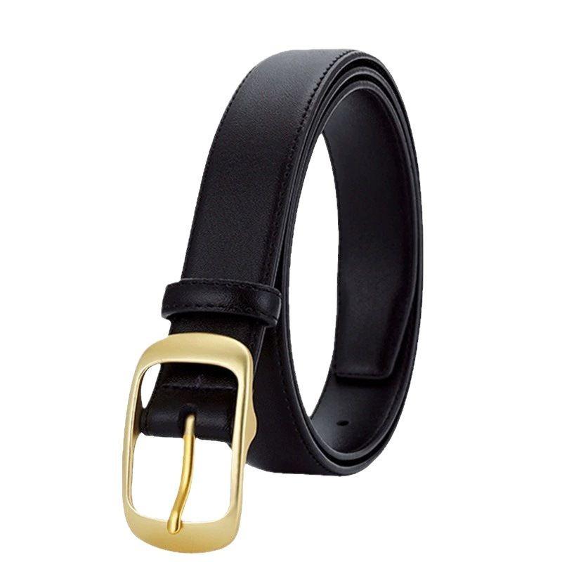 ベルト レディース ファッション小物 PUレザー 細ベルト スクエアバックル デニム ジーンズ おしゃれ ビジネス カジュアル 普段使い ブラック ブラウン