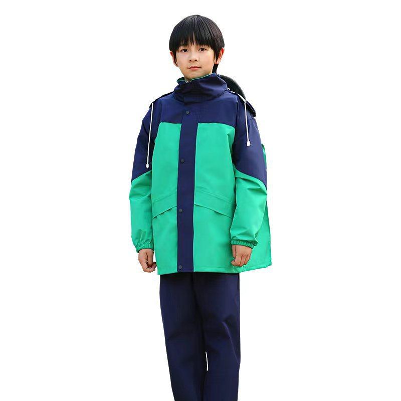 Other - レインウェア キッズ 子供用 雨具 レインコート 上下セット 小学生 男の子 女の子 防水 撥水 リュック対応 薄荷豆緑 海藍 藏青 森緑 火紅