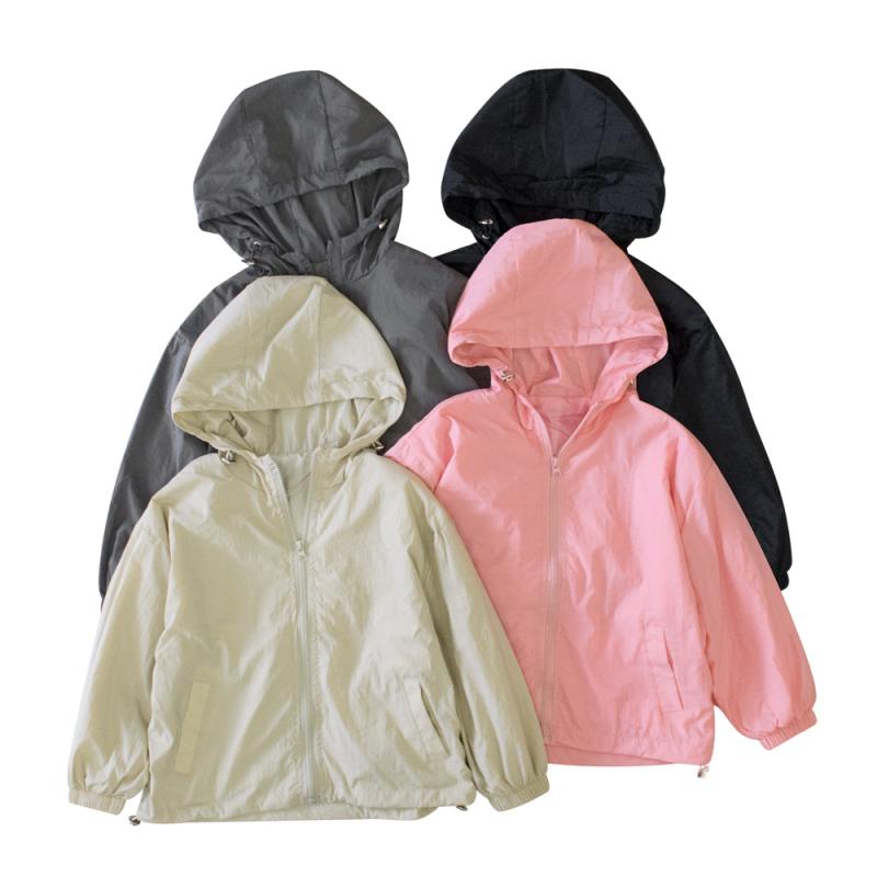 子供服 ジャケット キッズ 中童 アウター 男の子 女の子 フード付き 無地 ジップア...
