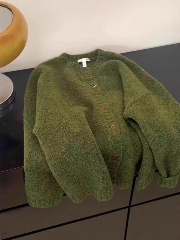 STONE  オリーブグリーン カーディガン CROPPED WOOL CARDIGAN ウールショート丈カーディガン オリーブ