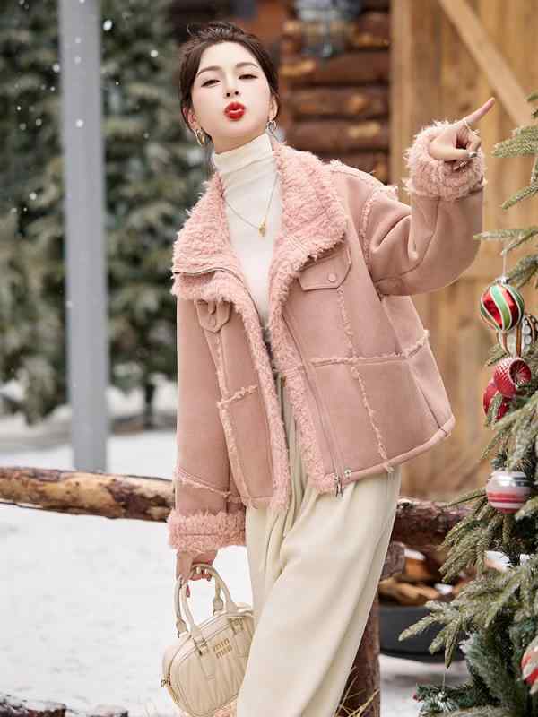 コート レディース 毛織 アウター 秋冬 フェイクファー 切り替え 厚手 裏起毛 ファッション 暖かい ピンク系 カーキ色 レッド 通勤