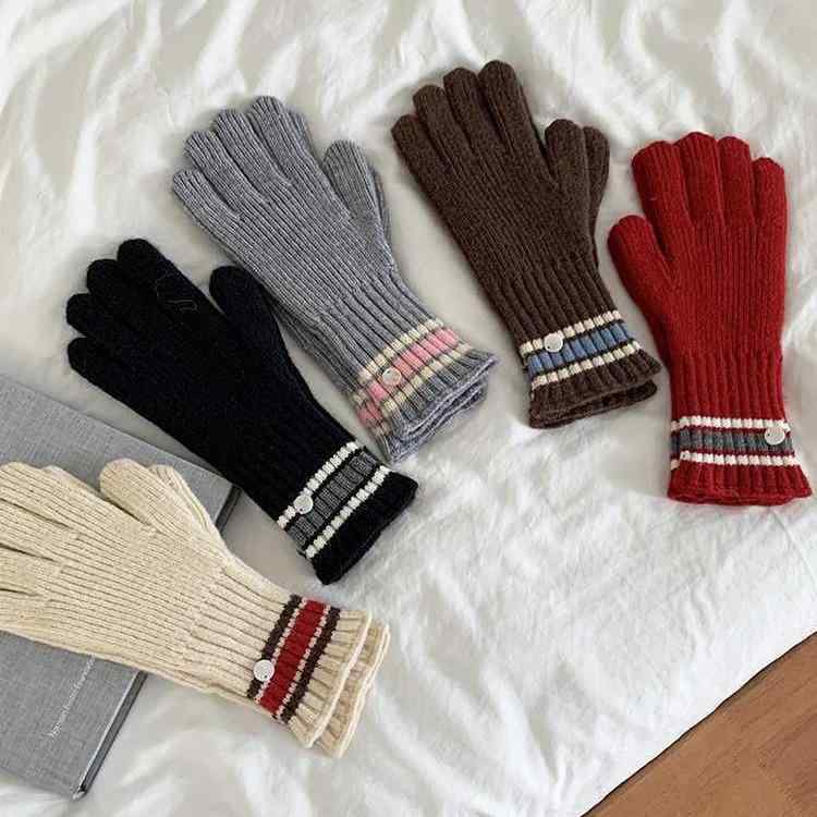 手袋 レディース 秋冬 ニット手袋 スマートフォン対応 防寒 暖かい ミトン グローブ 自転車 バイク ベージュ ブラック ブラウン レッド グレー