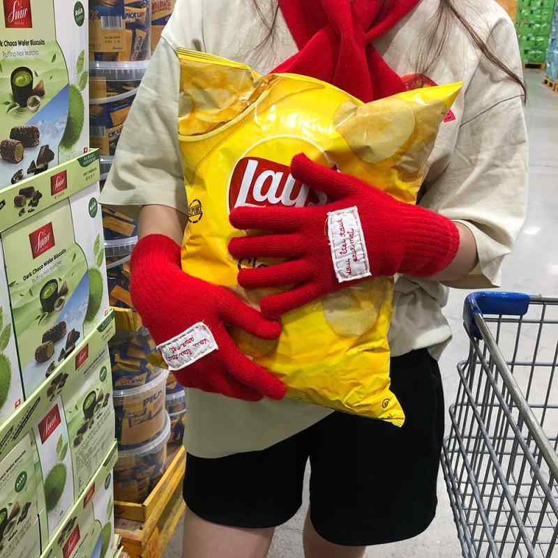 ・機能: 触屏、保温・スタイル: 指あり手袋・カラー: アイボリー、パープル、カーキ、レッド・サイズ: 27×12cm・対象シーズン: 冬・テイスト: 日韓、淑女、カートゥーン、自然、可愛い、甘い、プリンセス、学院風、韓国風、小清新、フェア...