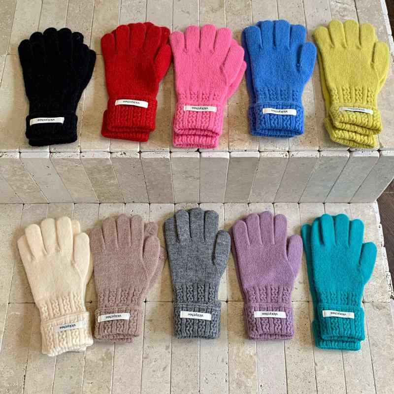 手袋 レディース ニット手袋 秋冬 防寒 スマートフォン対応 無地 かわいい 指なし 手ぶくろ 通勤 通学 自転車 アウトドア(4.0)