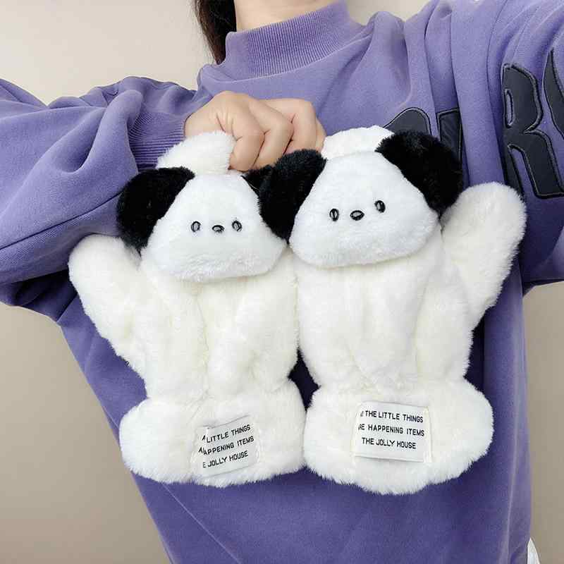 ・機能: 保温、防風・スタイル: ミトン・カラー: 草緑、黒、白、グレー、ピンク、明るい黄色、青、カーキ・サイズ: フリーサイズ・生地: フェイクファー・スタイル分類: フレッシュ、スイート・加工: 刺繍・カテゴリ: 防寒手袋・テイスト: ...