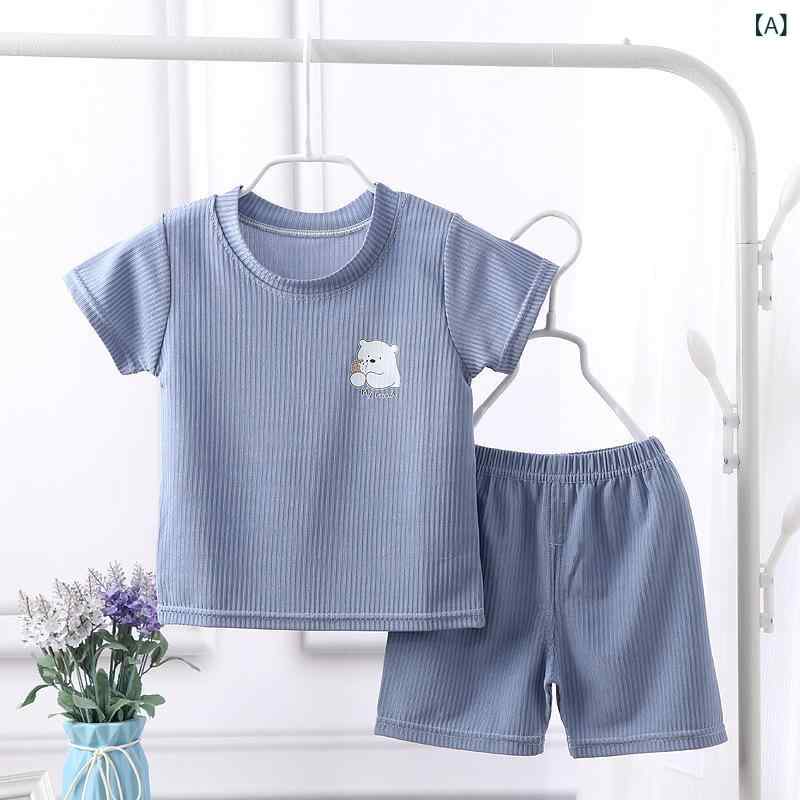 キッズ Tシャツ ショートパンツ 上下セット 春夏 ベビー服 男の子 女の子 幼児 薄手 半袖 接触冷感 無地 80 90 100 110 120 130cm