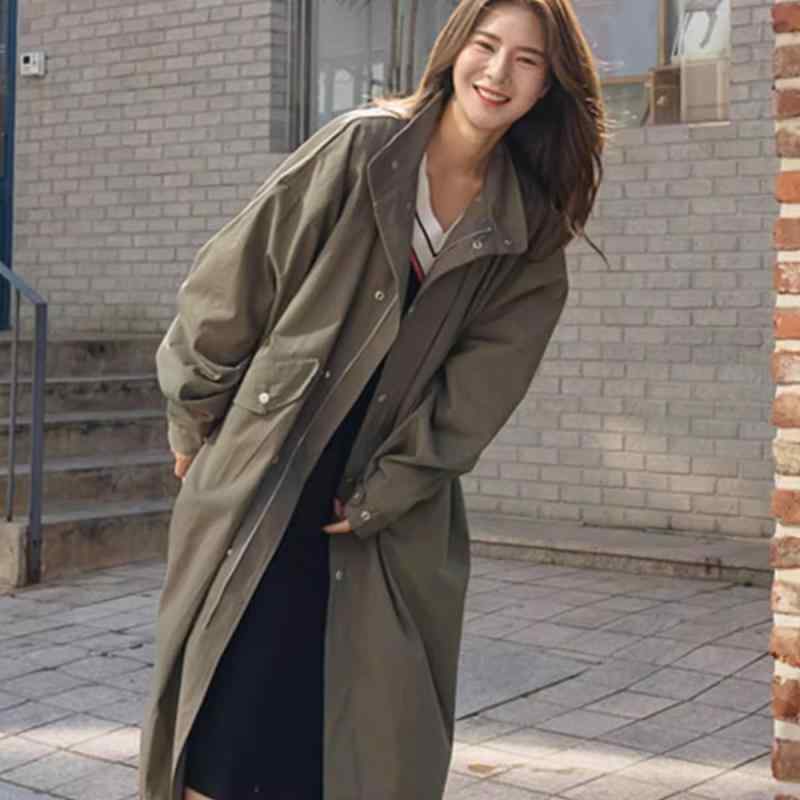 レディース ミリタリージャケット スプリングコート Vネック 長袖 コットン ゆったり 大きいサイズ ドローストリング ミドル丈 カジュアル 通勤 軍緑色