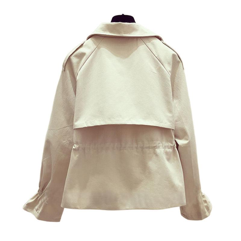 トレンチコート レディース スプリングコート 春秋 韓国風 ファッション ゆったり 体型カバー ウエスト絞り アウター 黒 白 ピンク 青