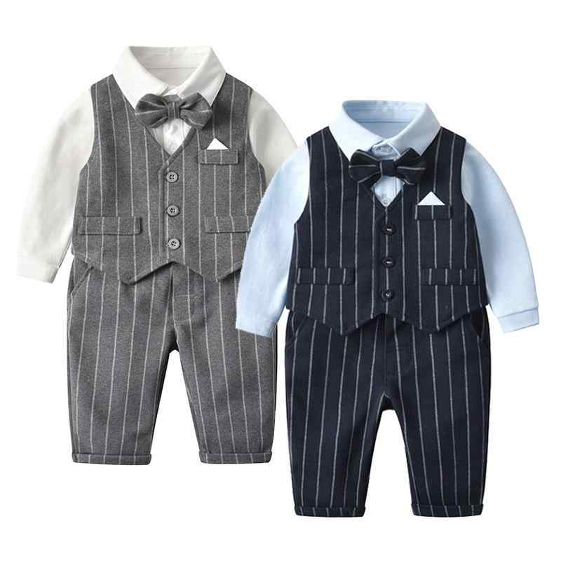 ・適用性別: 男の子・スタイル: 欧米・セット内容: パンツ、トップス、その他・袖丈: 長袖・パンツ丈: 長ズボン・厚さ: 普通・柄: ストライプ・素材: 綿・主な素材: 綿95%・対象年齢: 1〜3歳、80〜100cm・生地: 綿・安全レベル: A・留め具: シングルブレスト・色: ダークブルー3点セット、グレーのストライプ3点セット・対応身長: 60、66、73、82、91