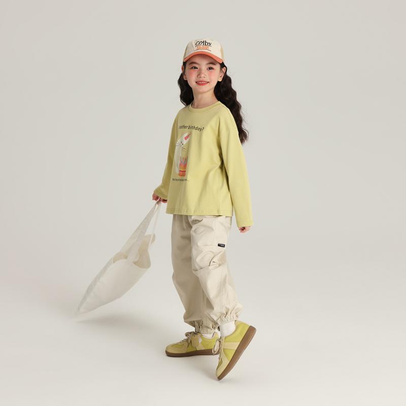子供服 パンツ 女の子 春秋 長ズボン 綿100% コットン ワークパンツ ストレート 裾絞り スポーツ 普段使い 杏色 ピンク系