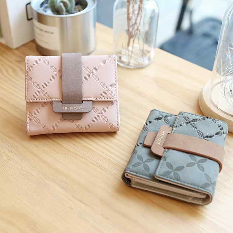 C, G, K - 財布 レディース ミニ財布 かわいい 小さめ ウォレット PUレザー 花柄 型押し 二つ折り コンパクト おしゃれ がま口 小銭入れ付き 春夏
