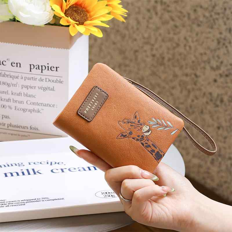 財布 レディース ミニ財布 かわいい 二つ折り PUレザー 小銭入れ カードケース 花柄 ブラック ピンク系 アイボリー