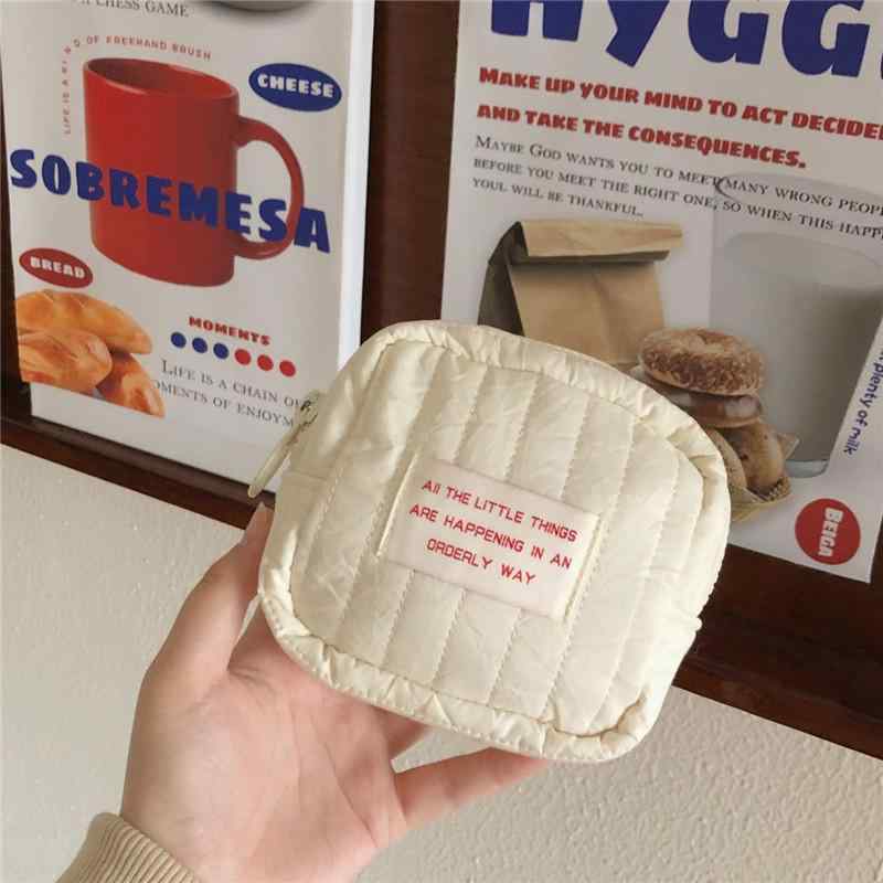 財布 レディース ミニ財布 小物入れ コットン ストライプ柄 イヤホン 小銭入れ メイクポーチ 軽量 コンパクト 携帯用 かわいい