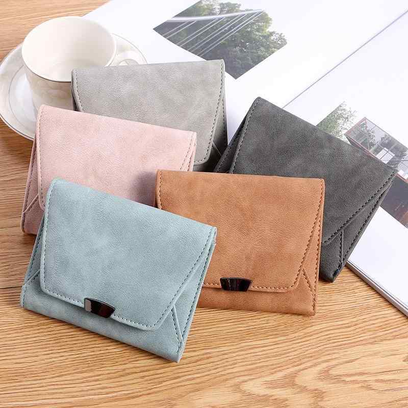 B, C, D, G, J, L, S, T, Z - 財布 レディース ミニ財布 二つ折り PUレザー 小さい かわいい 韓国風 ウォレット ブラック ダークグレー ピンク ブルーグリーン ブラウン カーキ
