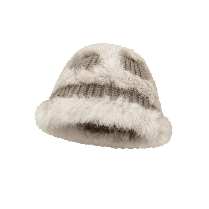 ニット帽子 レディース 秋冬 兔毛 漁夫帽 バケットハット 大頭 小顔効果 暖かい 防寒 保温 かわいい カジュアル 日韓風 カーキ ブラック ベージュ グレー