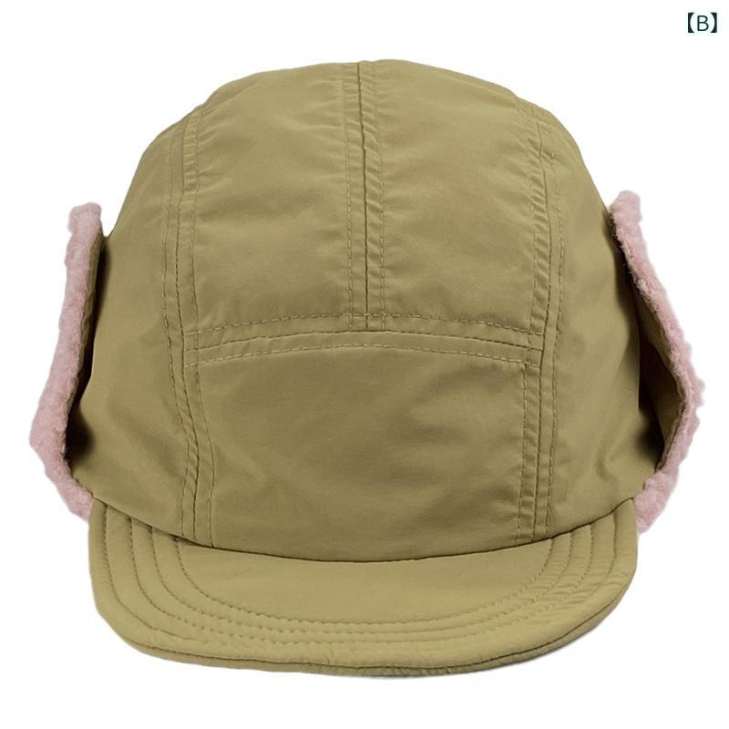 ニット帽 男女兼用 防寒 羊羔绒 雷锋帽 アウトドア 自転車 バイク 加绒 保温 耳当て付き 帽子 ストリート 韓国風 ブラック カーキ 軍绿色 グレー