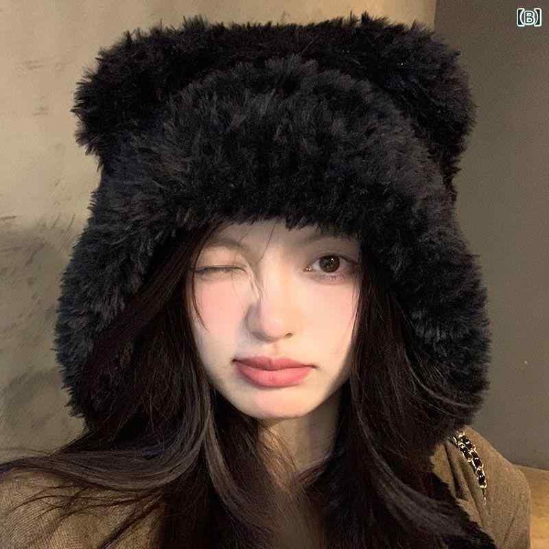 ニット帽 レディース 秋冬 大頭囲 小顔効果 かわいい 毛糸帽子 ケーブル編み 防寒 保温 韓国風 ファッション カジュア ルスタイル 白 黒 グレー カーキ